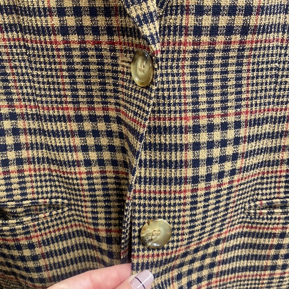 Vintage Liz Claiborne Petite Collection Plaid Blazer - Picture 4 of 8